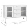 Voir la diapositive 6 : VIDAXL Buffet Blanc 105x35x70 cm Acier et verre trempe