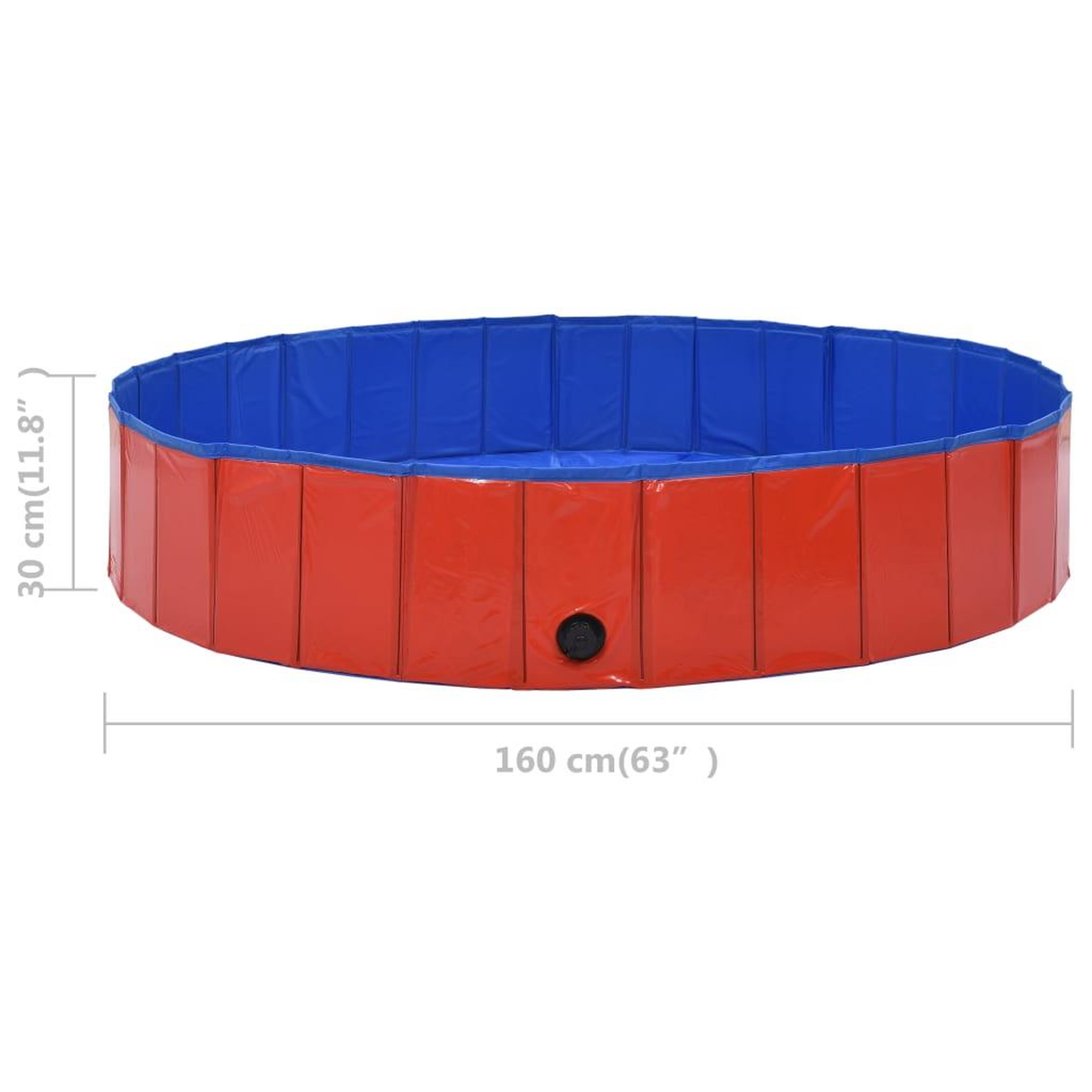Voir la diapositive 6 : VIDAXL Piscine pliable pour chiens Rouge 160x30 cm PVC