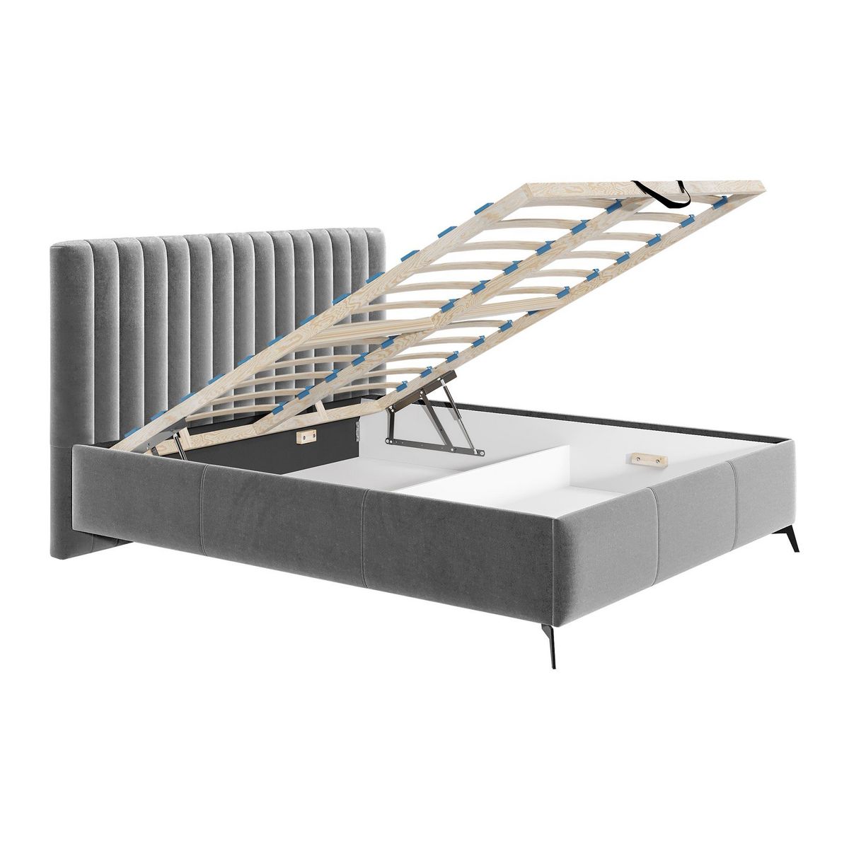 BEST MOBILIER Mendoza - lit coffre - 180x200 - sommier inclus - en velours