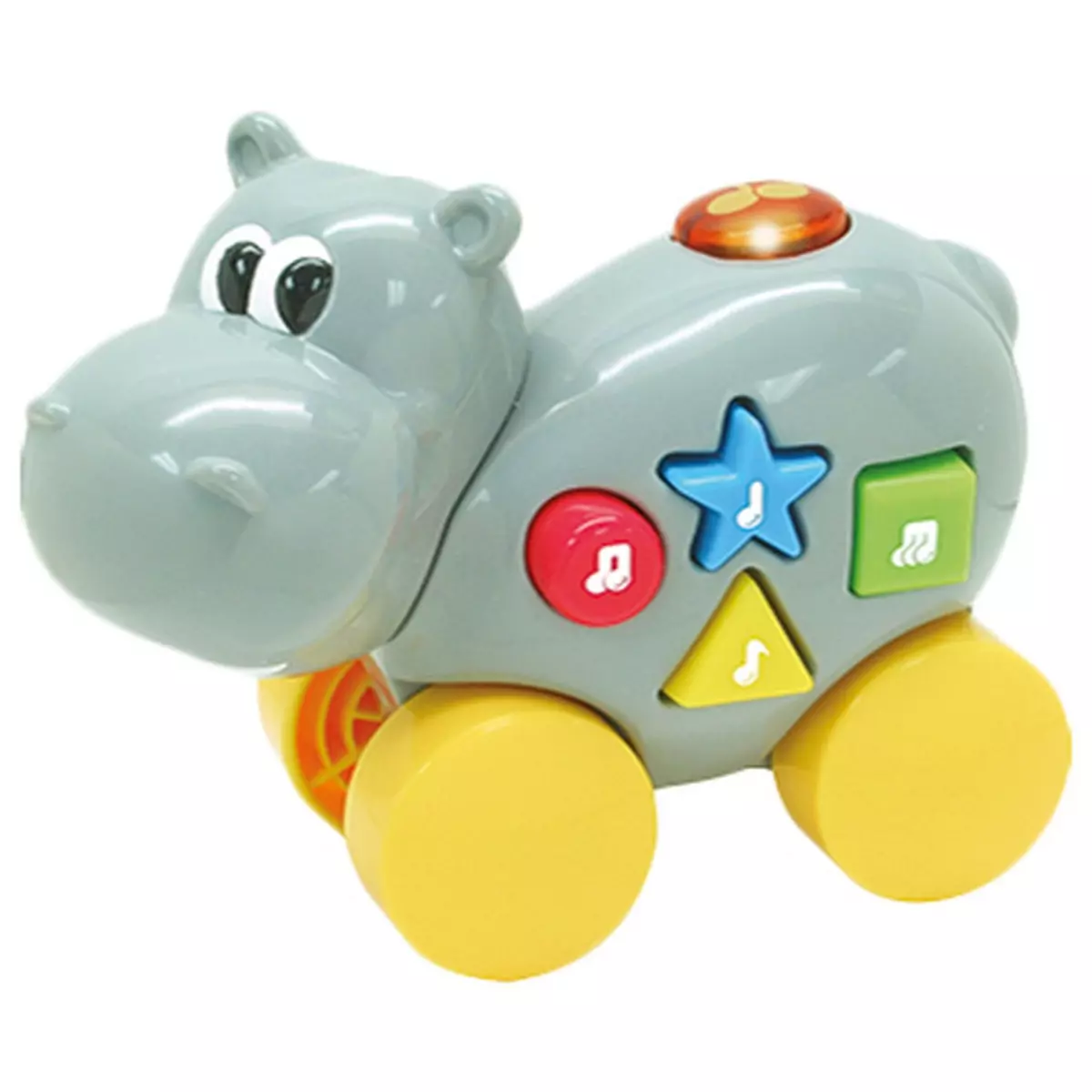 Be Toys Jouet éveil - Animal musical à roulettes - Hippopotame
