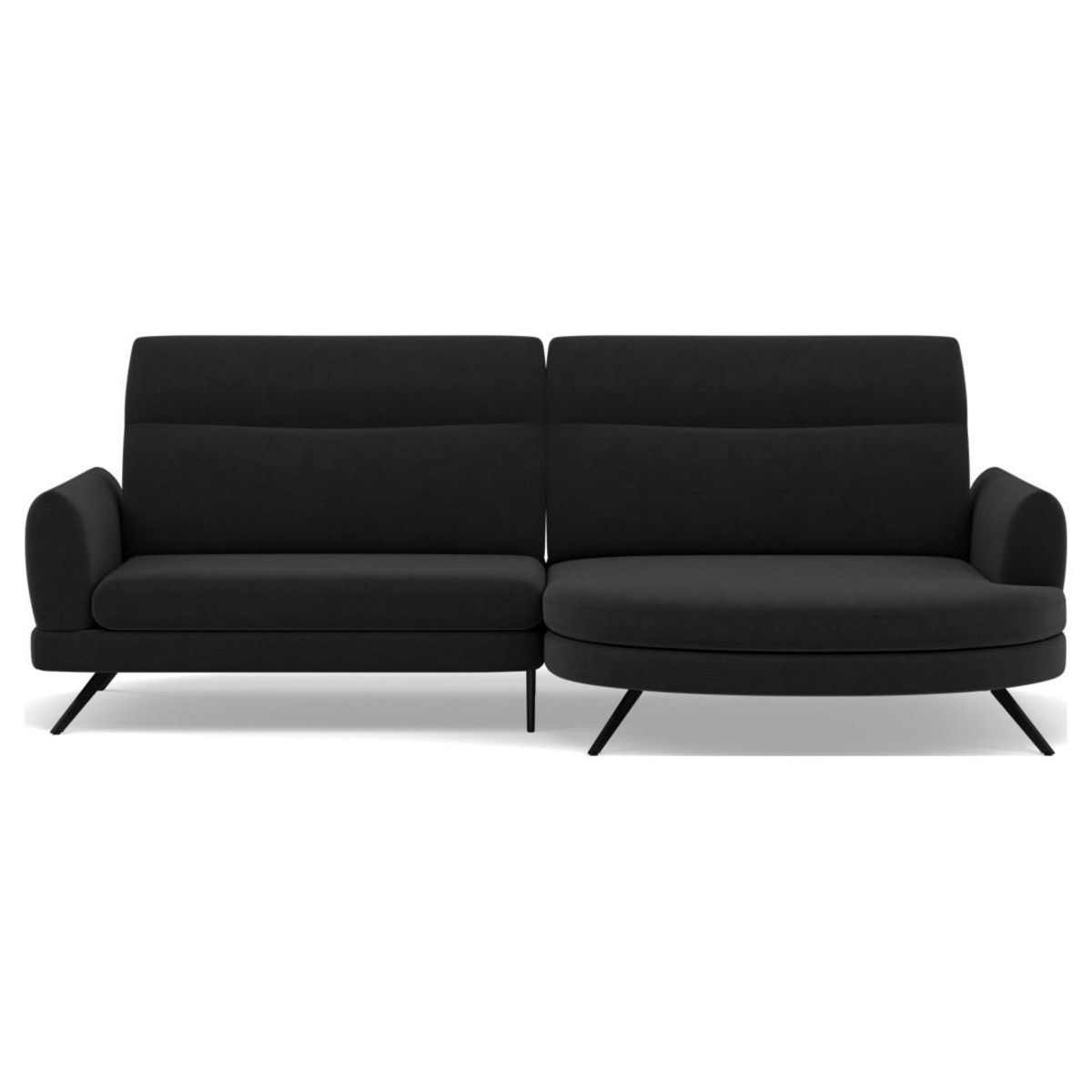 LISA DESIGN Terry - canapé d'angle droit 4 places avec têtières réglables en tissu texturé