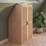 Voir la diapositive 2 : ID MARKET Armoire sous pente 2 portes EDHEN 60 x 50 x 70/110 cm bois et cannage
