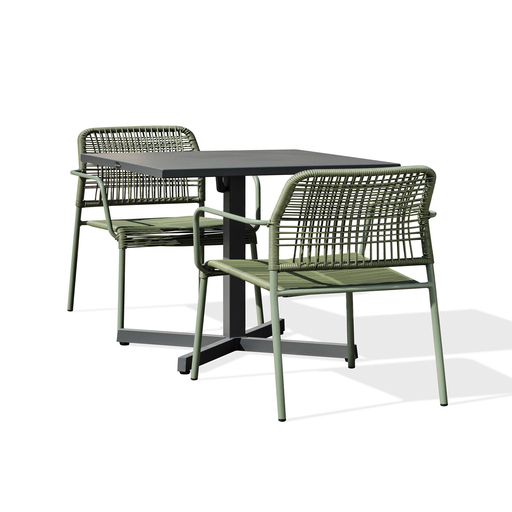 DCB GARDEN Ensemble repas de jardin en acier  (2 places)