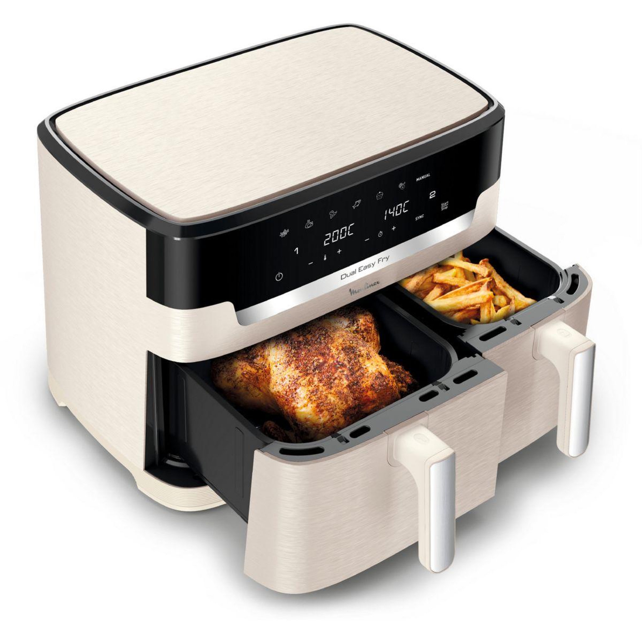 Voir la diapositive 2 : MOULINEX Friteuse sans huile Easy Fry Dual XXL EZ942AF0 10,5 L