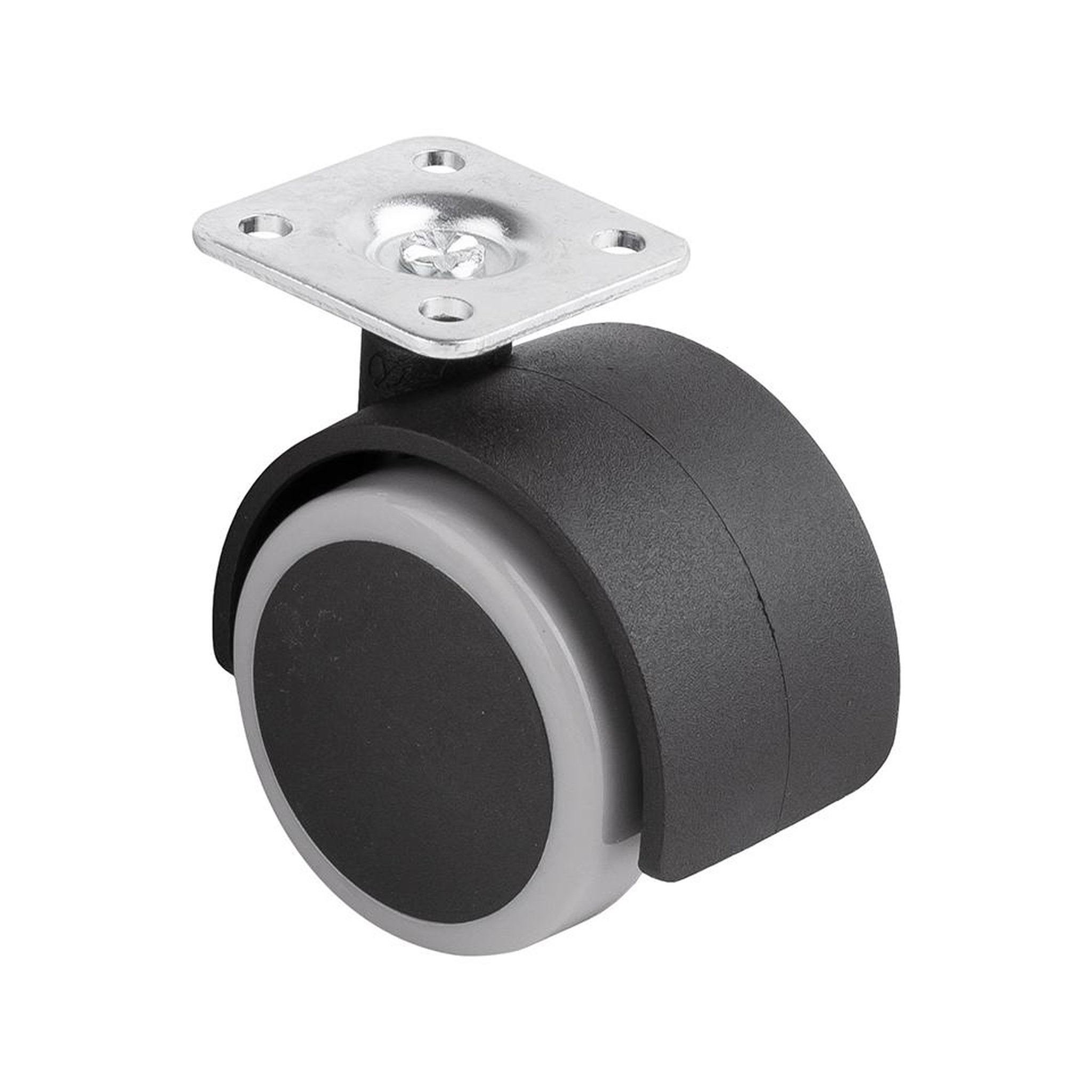CENTRALE BRICO Roulette de meuble avec bandage souple diametre 50mm avec plaque gris