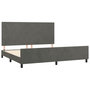 Voir la diapositive 4 : VIDAXL Cadre de lit sans matelas gris fonce 200x200 cm velours
