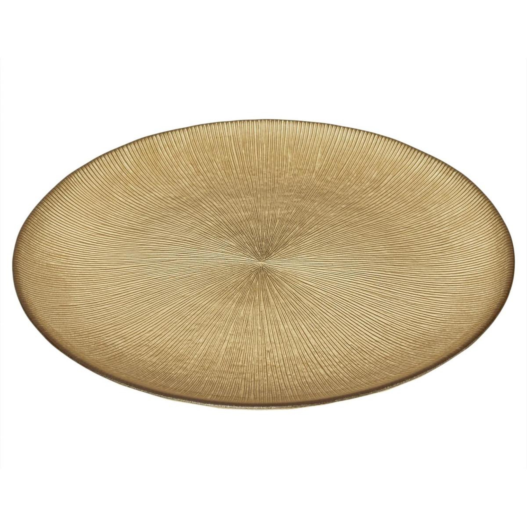 Voir la diapositive 2 : The Home Deco Factory Lot de 6 assiettes plates en verre  royal  27cm or