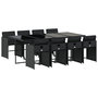 Voir la diapositive 2 : VIDAXL Ensemble a manger de jardin 9pcs coussins noir resine tressee