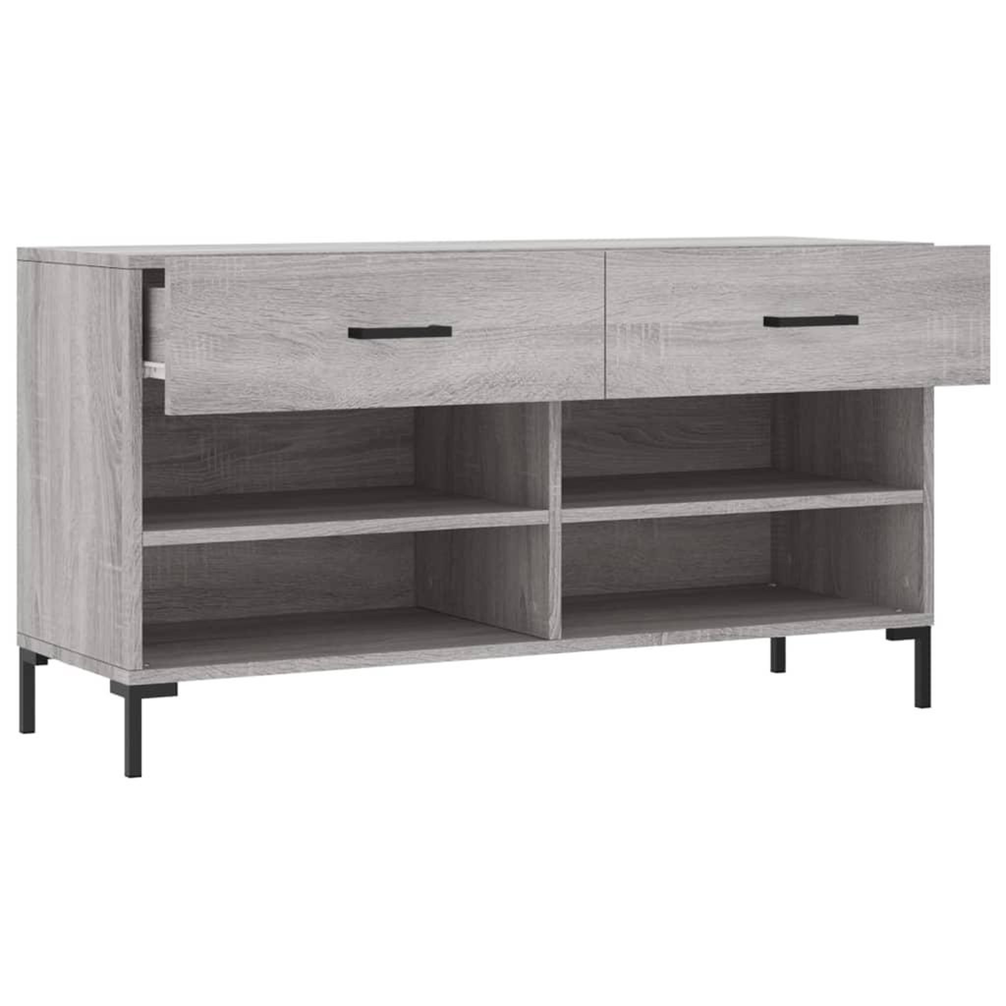 Voir la diapositive 5 : VIDAXL Banc a chaussures sonoma gris 102x35x55 cm bois d'ingenierie