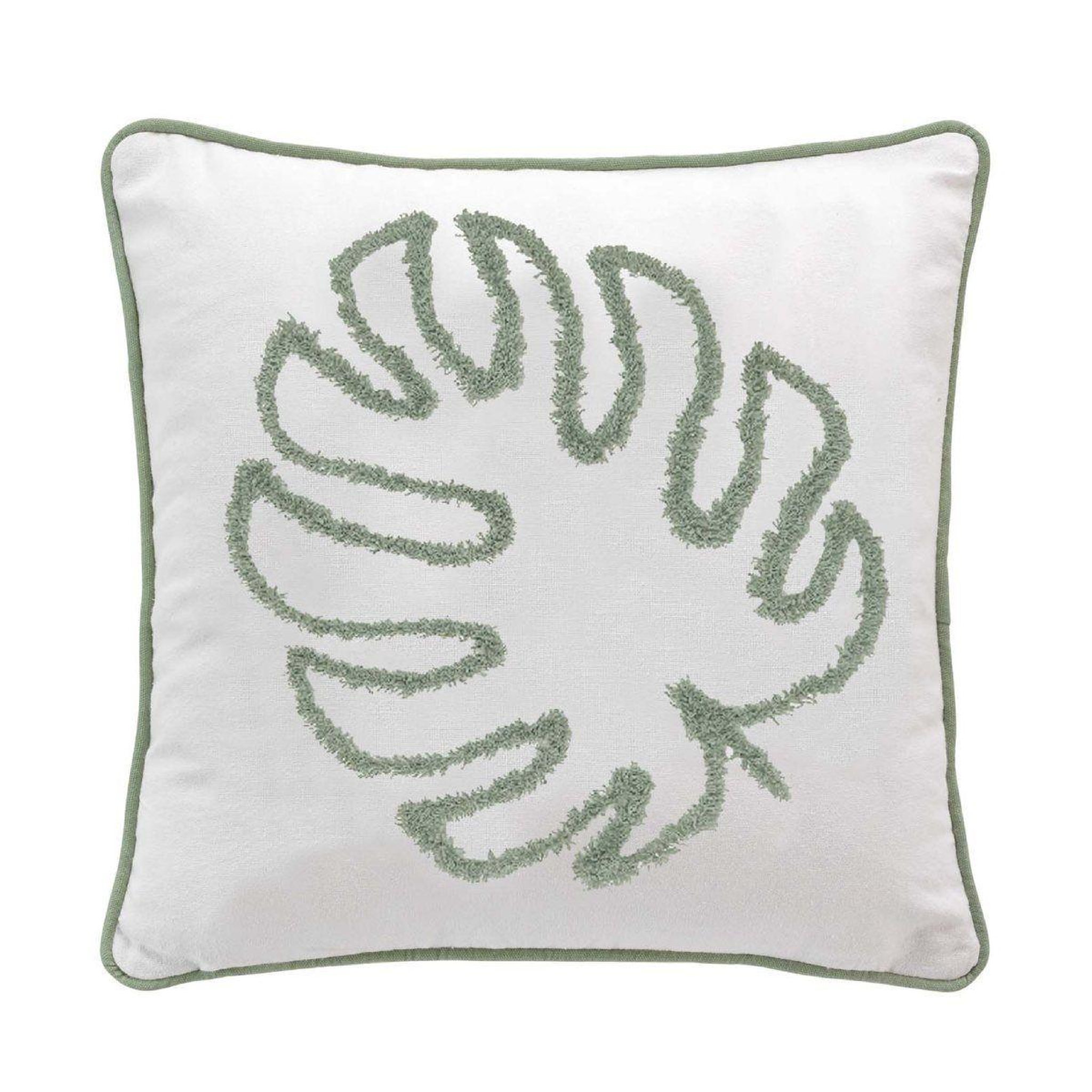 Douceur d'Intérieur Housse de coussin  mahe  40x40cm naturel & vert