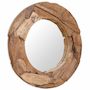 Voir la diapositive 1 : VIDAXL Miroir decoratif Teck 80 cm Rond