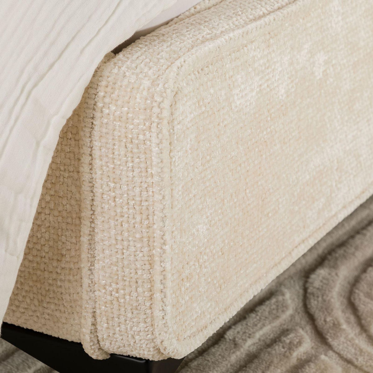 IDIMEX Lit simple LEVERDA 90 x 190 cm, revêtement en tissu