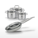 ELO Lot 2 Poêles 28/24 cm et 3 Faitouts 16/14/12 cm Elo Relief Solution