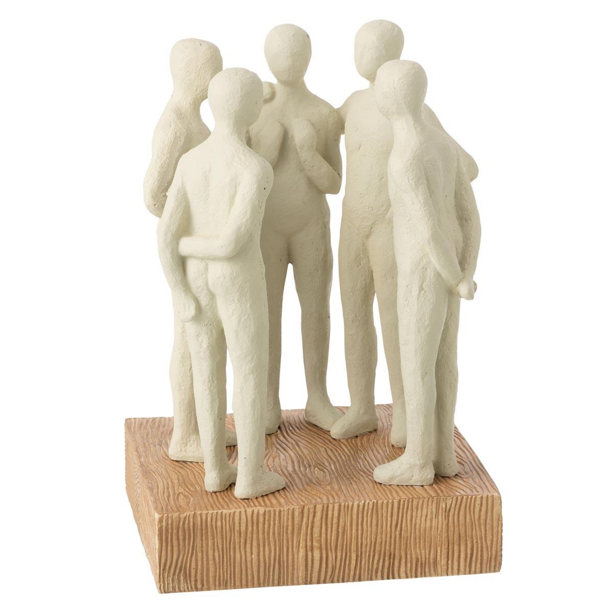 J-LINE Statuette groupe de personnes  debout  27cm naturel