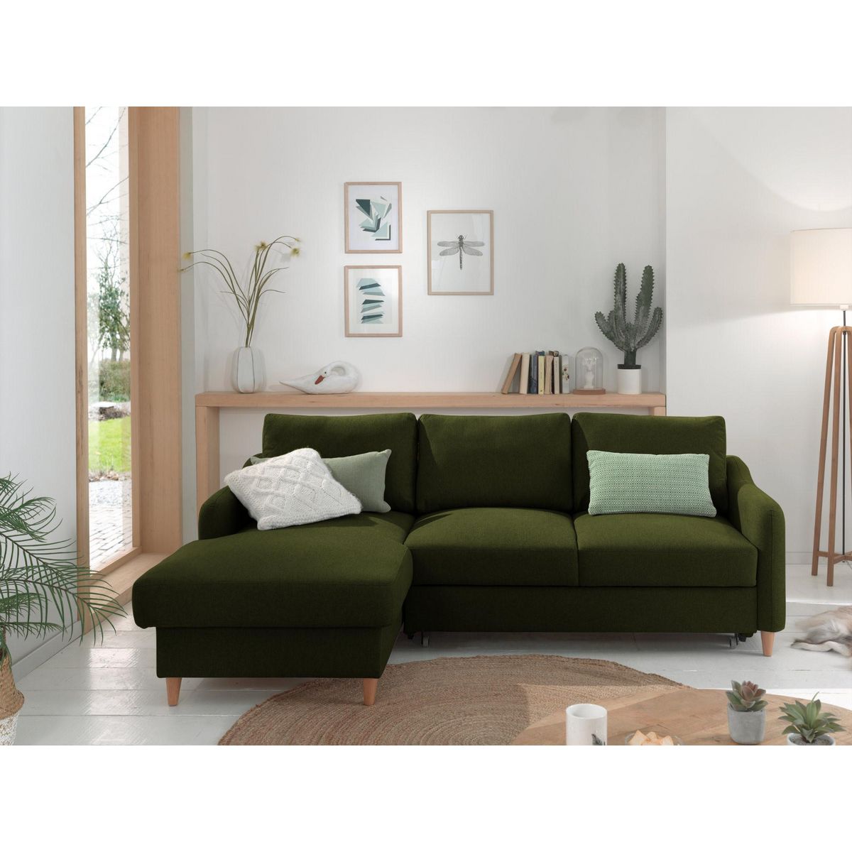 LISA DESIGN Will - canapé d'angle gauche - convertible avec coffre - 4 places - en tissu