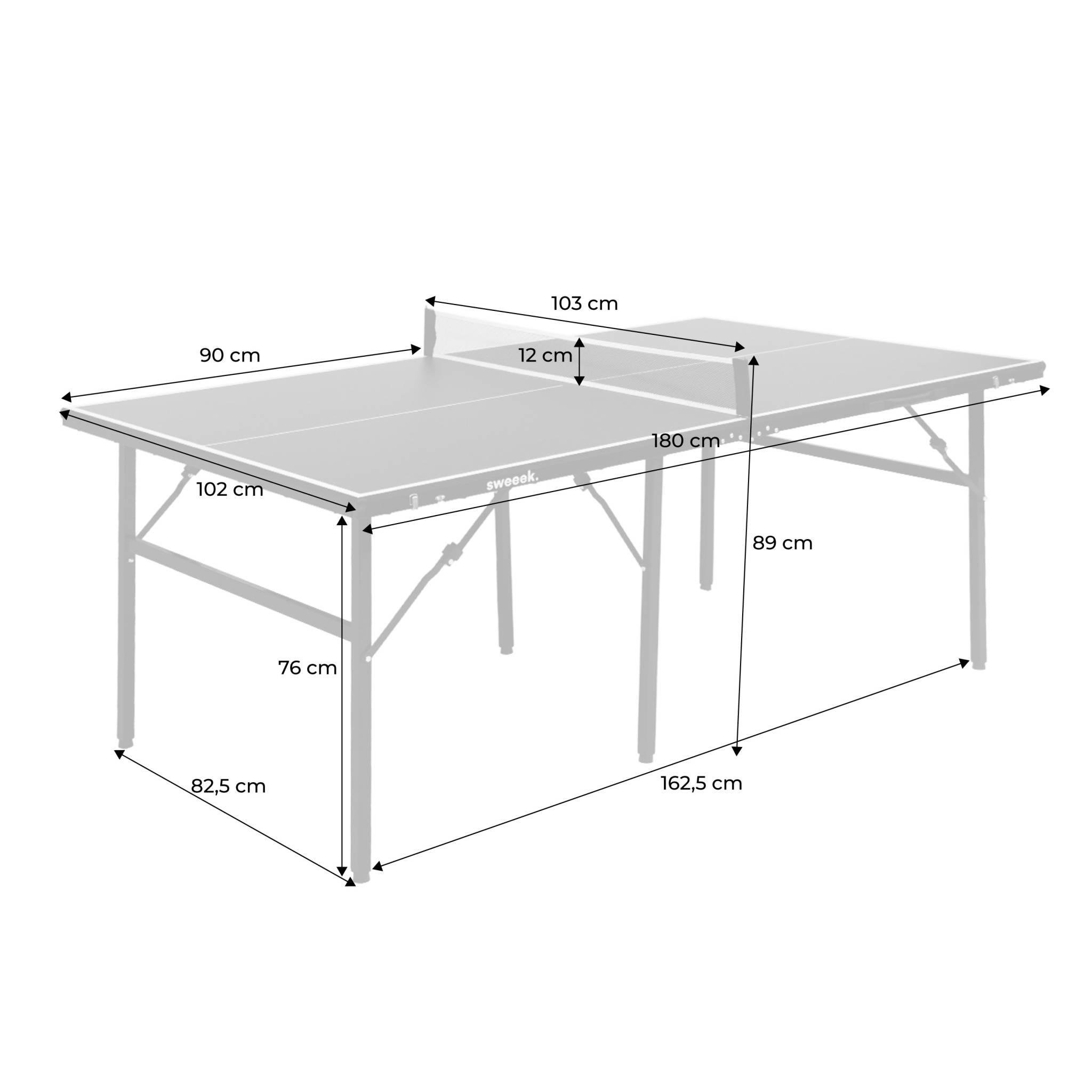 Voir la diapositive 4 : SWEEEK Table de ping pong d'intérieur médium avec 2 raquettes et 3 balles