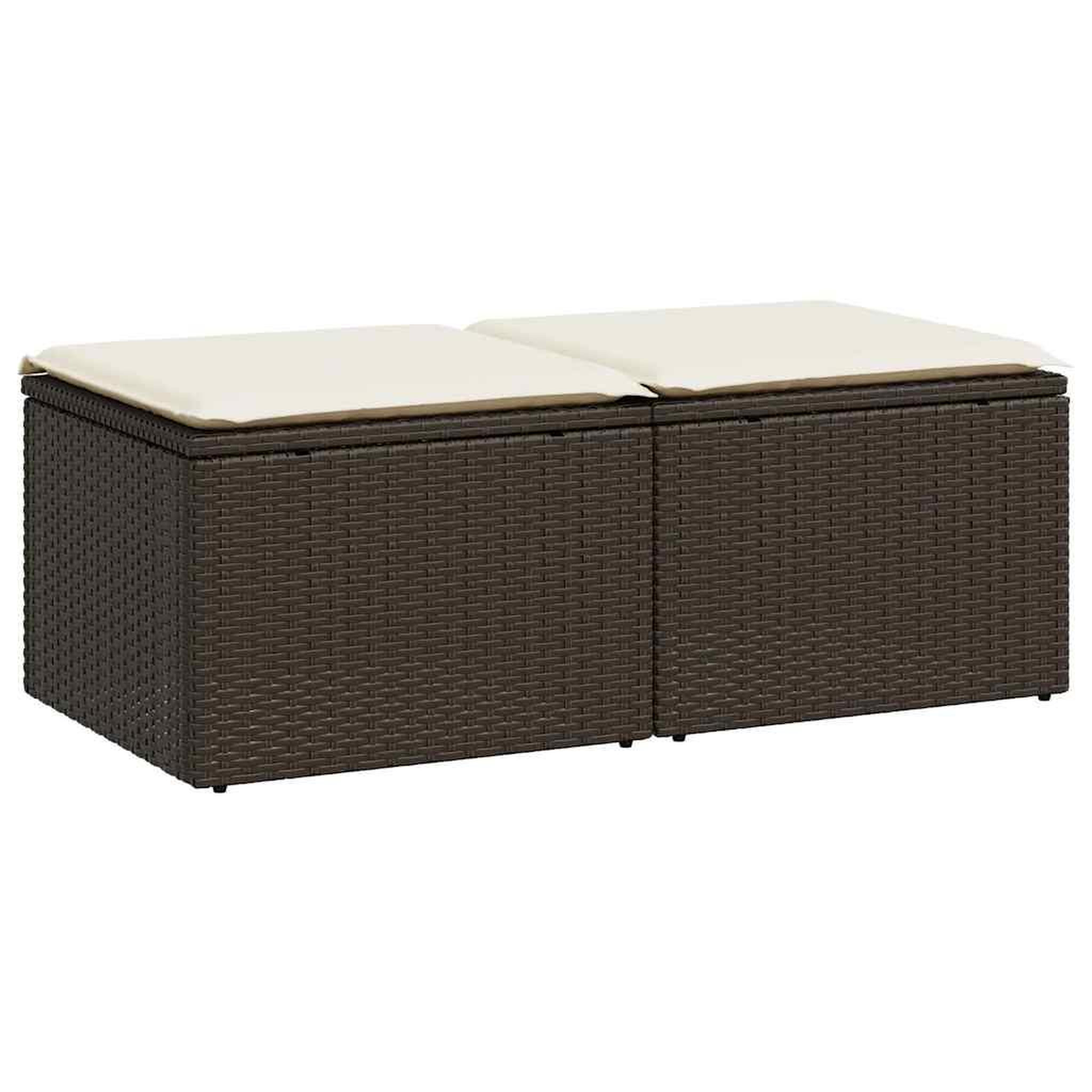 Voir la diapositive 2 : VIDAXL Salon de jardin avec coussins 2pcs marron resine tressee acacia