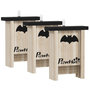 Voir la diapositive 1 : PAWHUT Nichoir à chauves-souris - lot de 3 - dim. 18L x 6l x 22H cm - bois sapin naturel noir