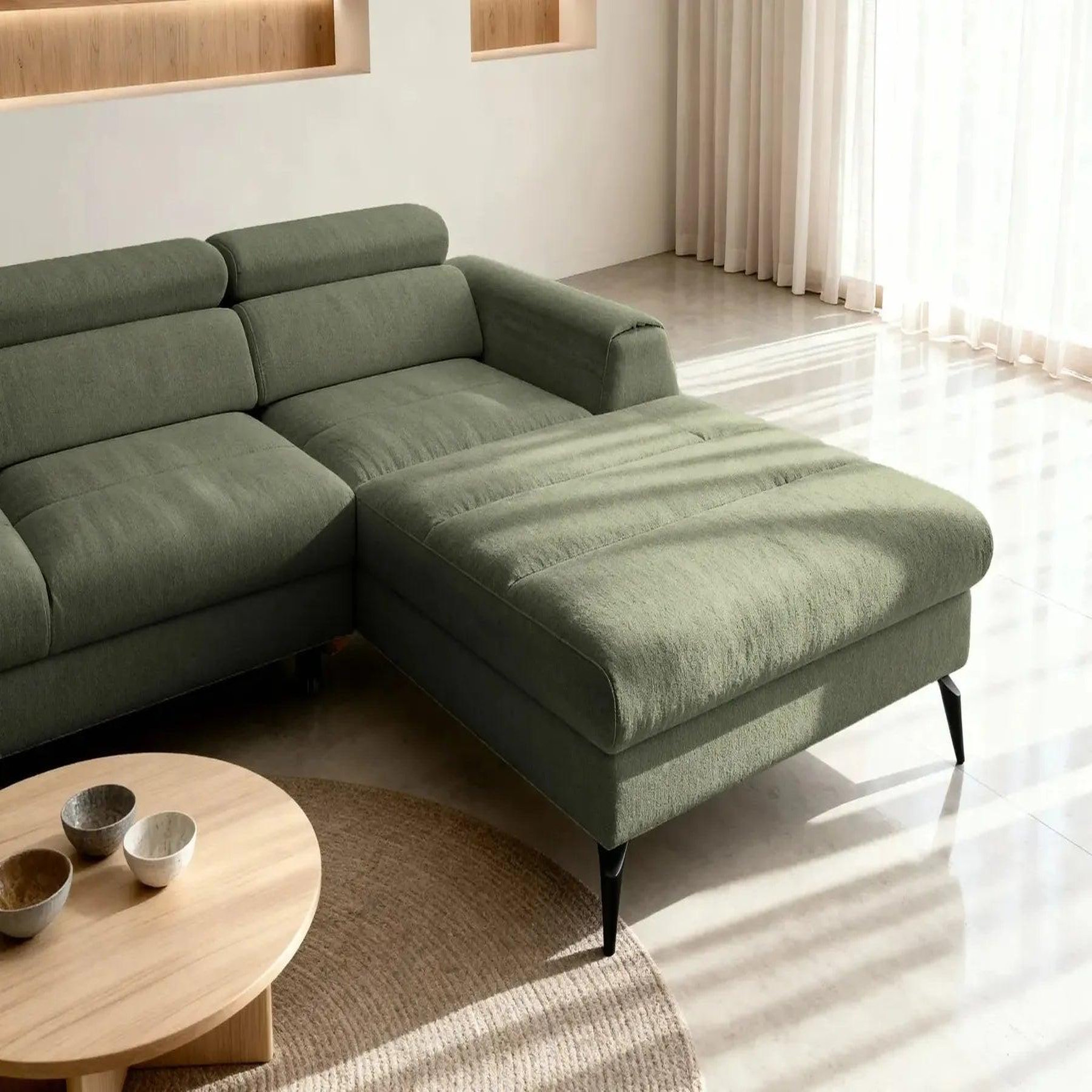 Voir la diapositive 6 : CASANOVA PARIS Clovis - canapé d'angle convertible tissu chiné