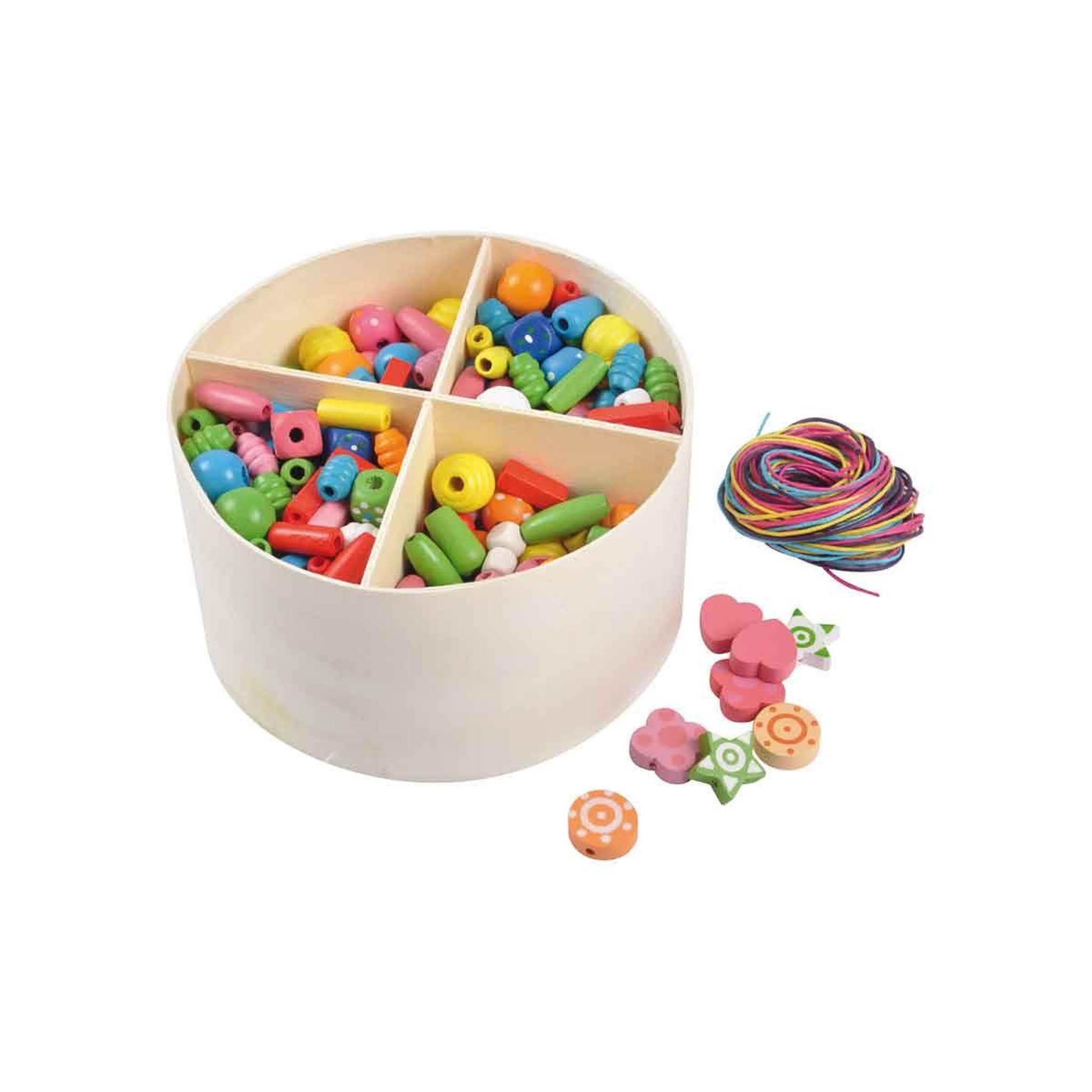 Voir la diapositive 1 : HOMEA Lot de Perles Bois  Lacets & Pendentifs  Multicolore