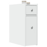VIDAXL Armoire de salle de bain etroite avec roulettes blanc