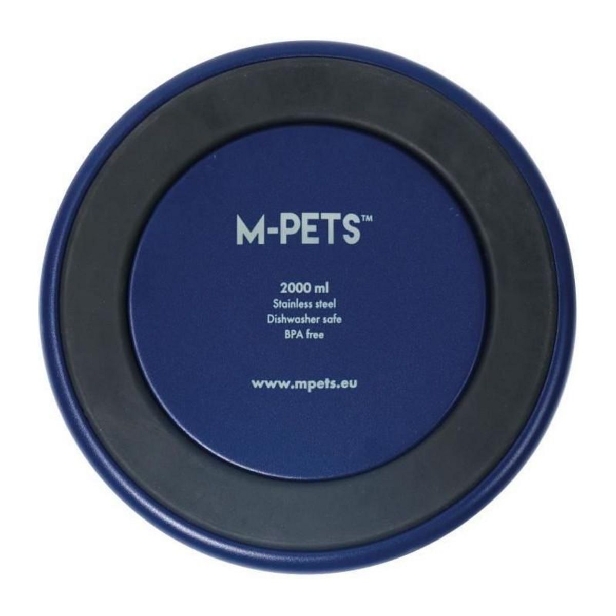 M PETS Gamelle - M PETS - ESKIMO - Double paroi 2 L - Bleu - Acier inoxydable, antidérapant, inodore, antirouille, lavable