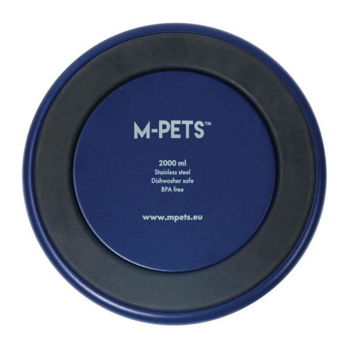 M PETS Gamelle - M PETS - ESKIMO - Double paroi 2 L - Bleu - Acier inoxydable, antidérapant, inodore, antirouille, lavable