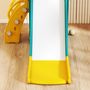 Voir la diapositive 6 : HOMCOM Toboggan enfant design grenouille - panier de basket-ball intégré - ballon, pompe inclus - HDPE blanc jaune turquoise