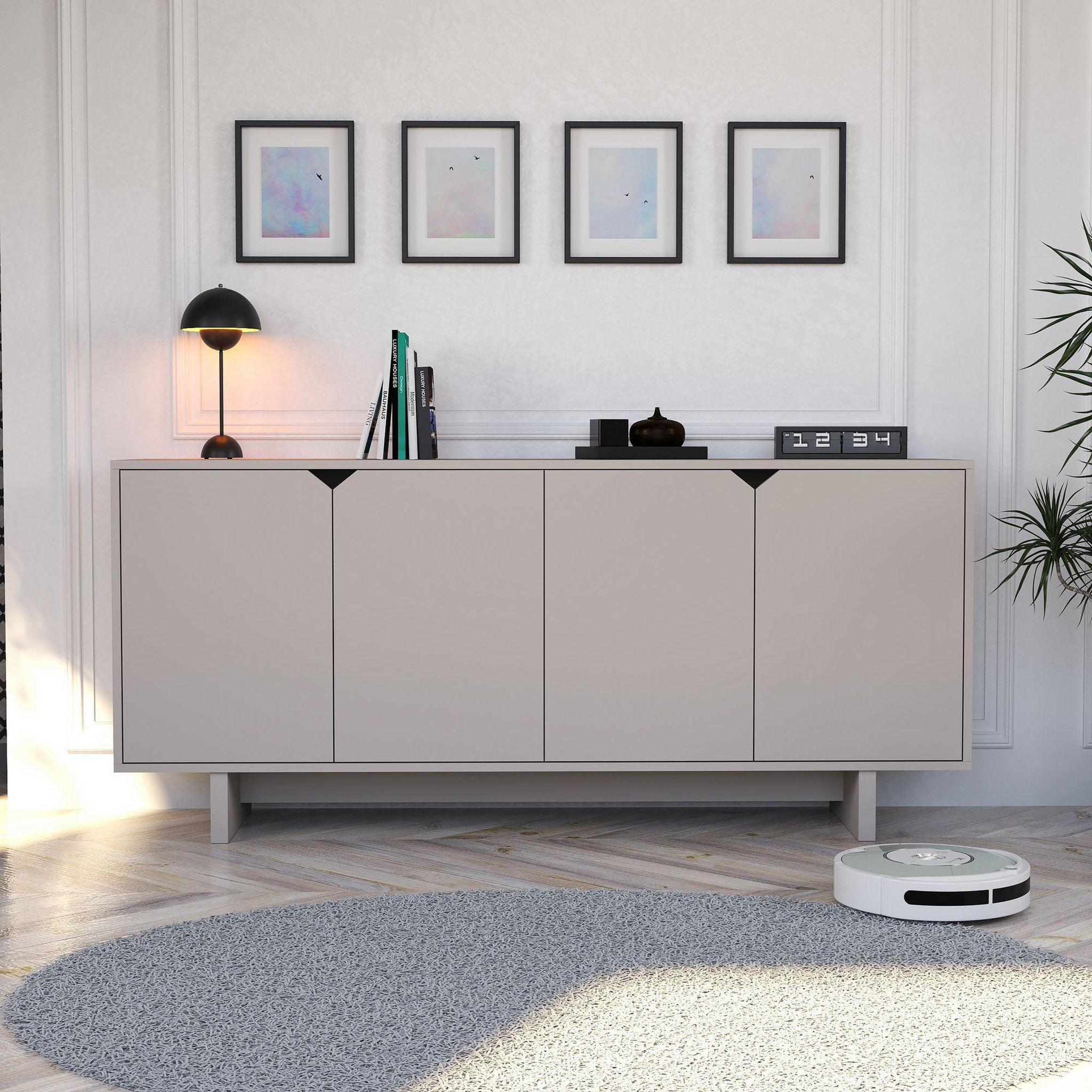 Voir la diapositive 3 : Habitat et Jardin Buffet en bois  oz  - 180 x 40 x 81 cm - beige