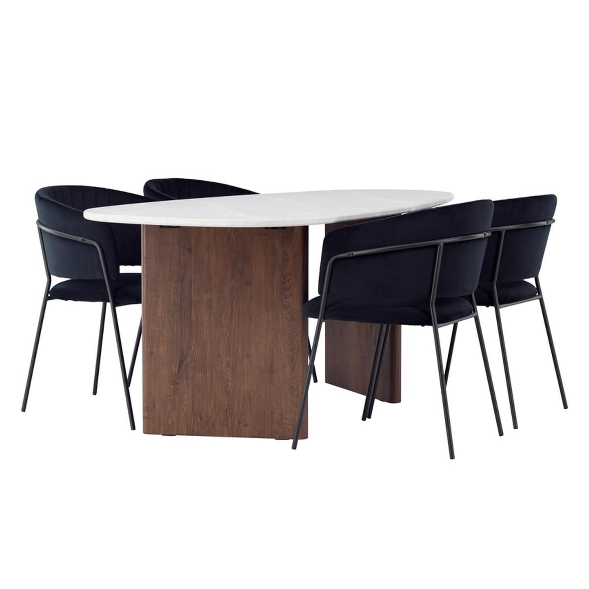 Paris Prix Ensemble table à manger & 4 chaises  gronvik & selma  180cm gris clair & noir