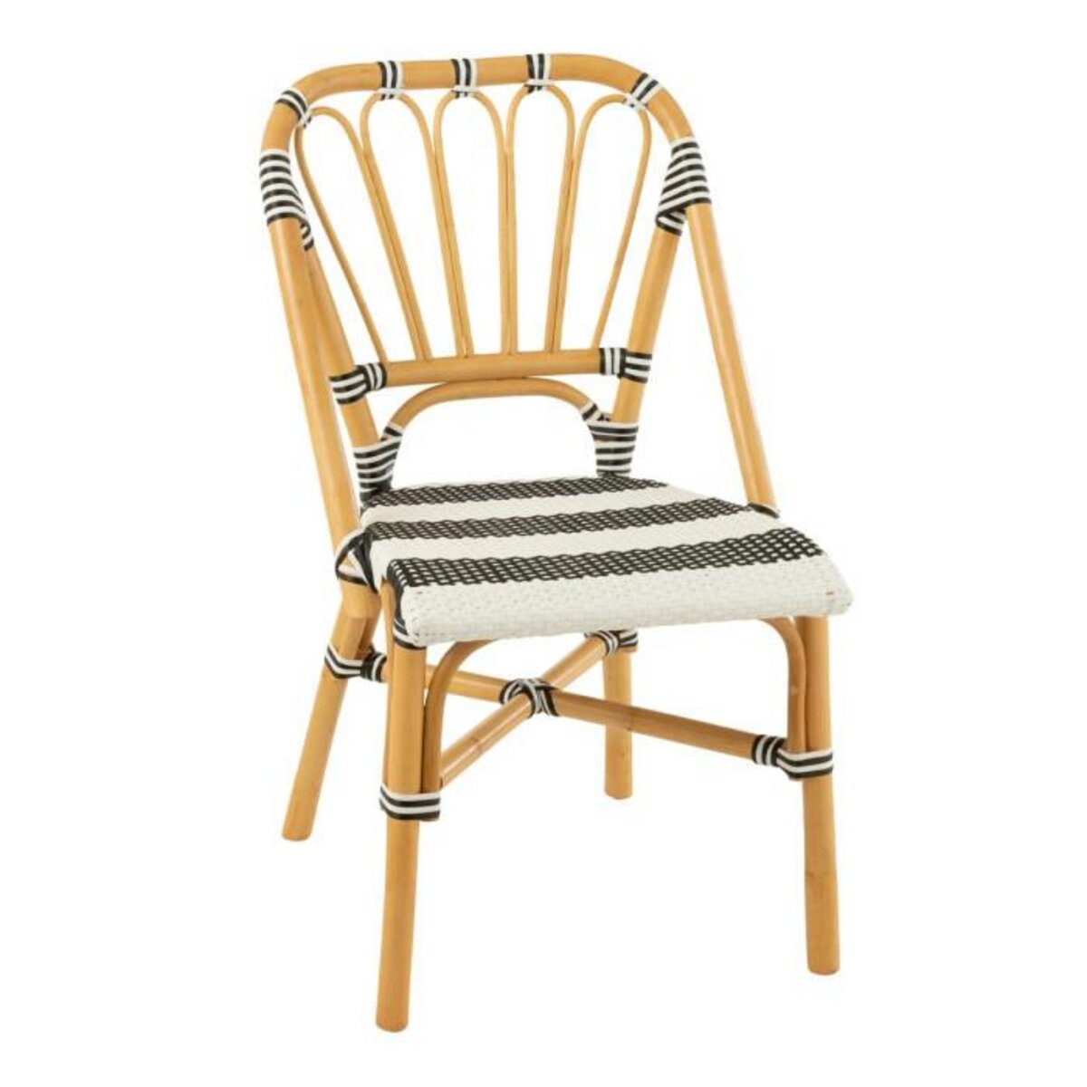 Paris Prix Chaise en Rotin  Danial  85cm Noir