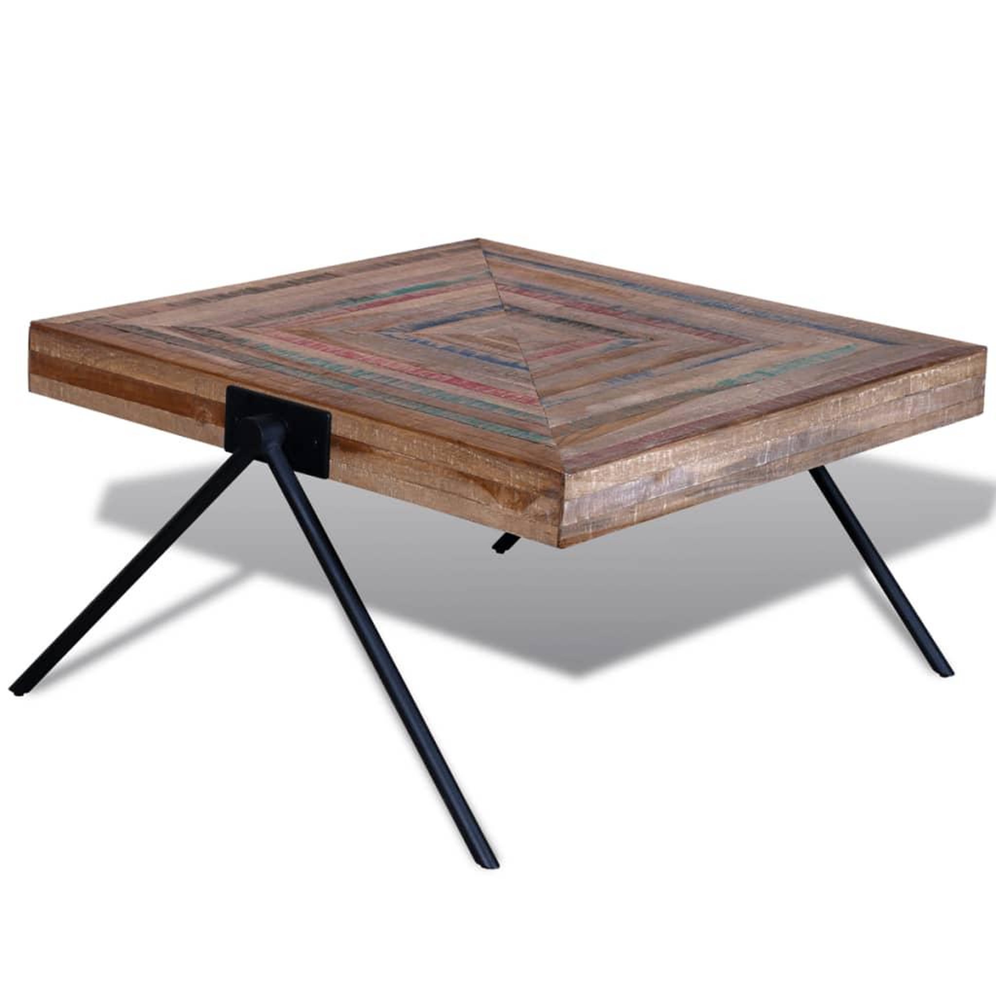 Voir la diapositive 1 : VIDAXL Table basse avec pieds en V Bois de teck recycle