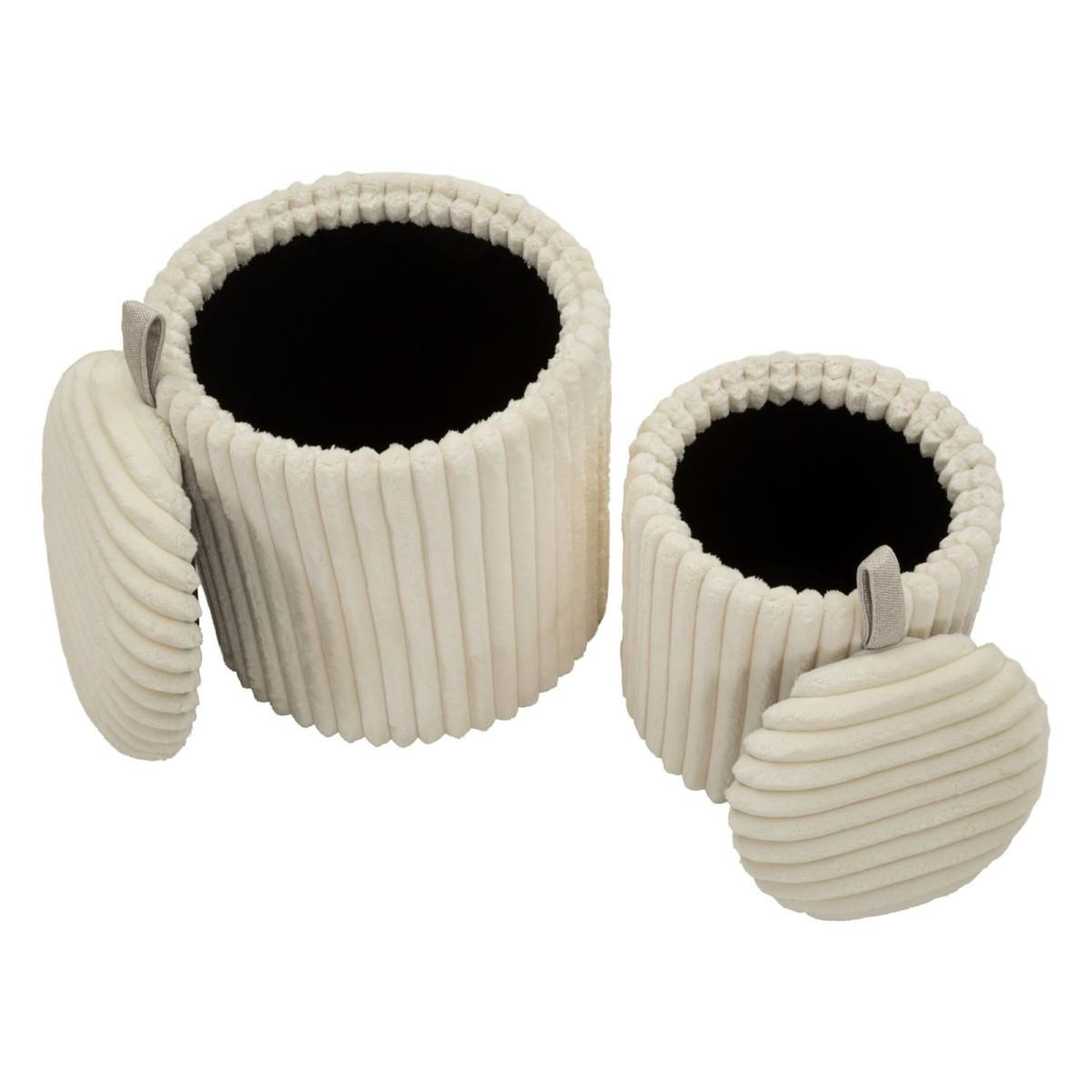 Voir la diapositive 6 : Paris Prix Lot de 2 poufs coffre  goteborg  42cm blanc