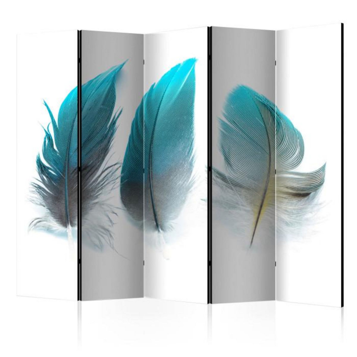 Paris Prix Paravent 5 Volets  Blue Feathers  172x225cm