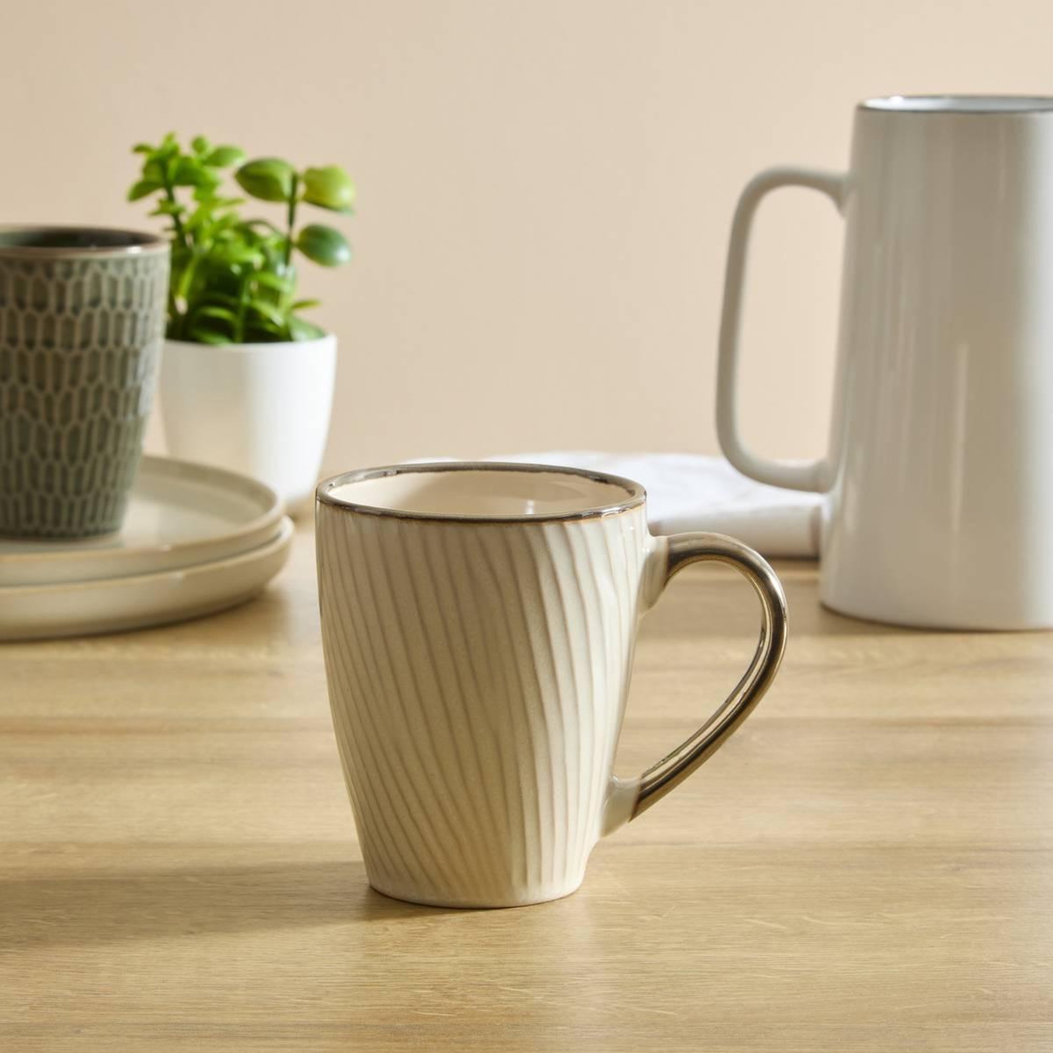 Voir la diapositive 3 : SECRET DE GOURMET Lot de 6 mugs en faïence  ella  35cl blanc