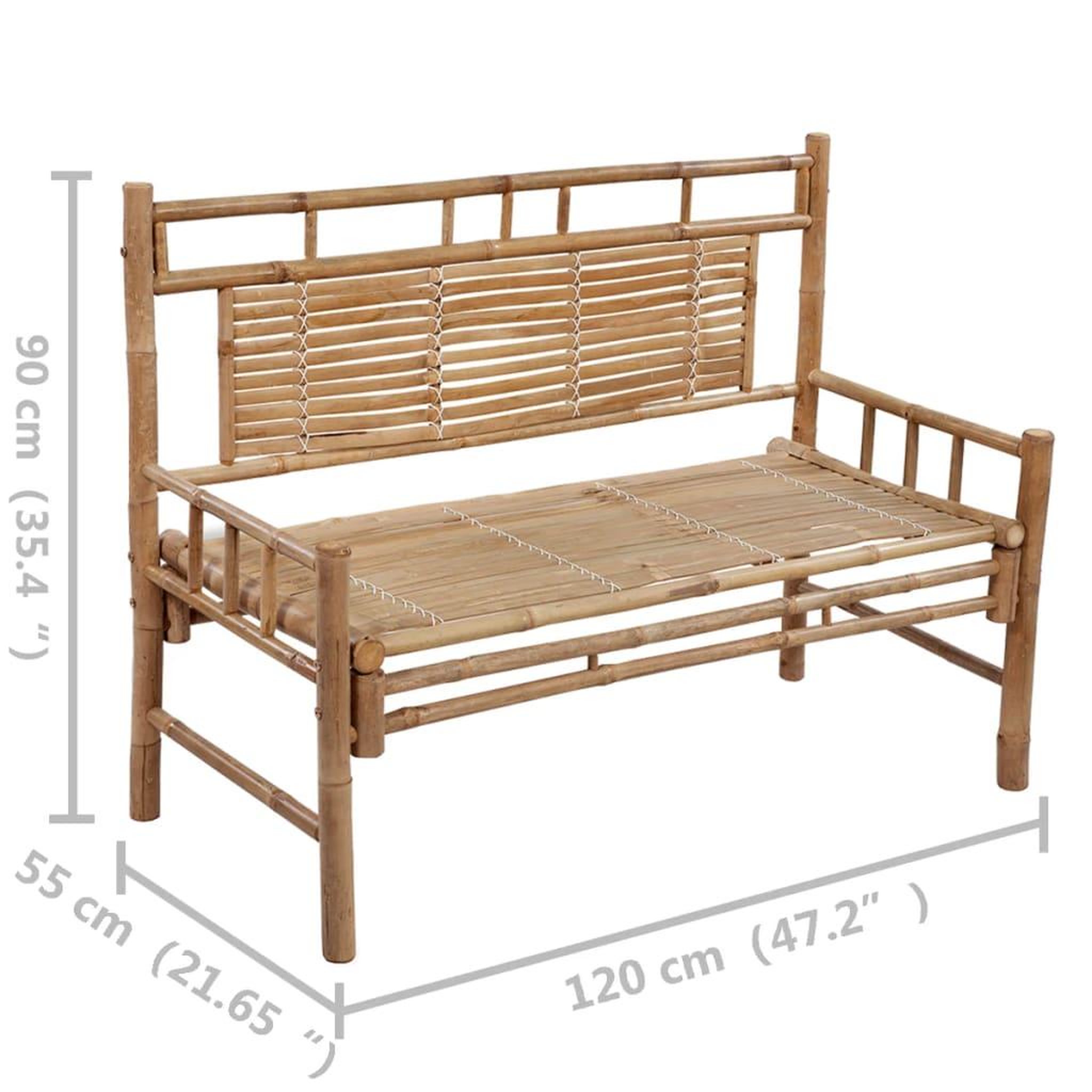 Voir la diapositive 6 : VIDAXL Banc de jardin avec coussin 120 cm bambou