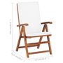 Voir la diapositive 6 : VIDAXL Chaises inclinables lot de 2 avec coussins Teck solide Creme