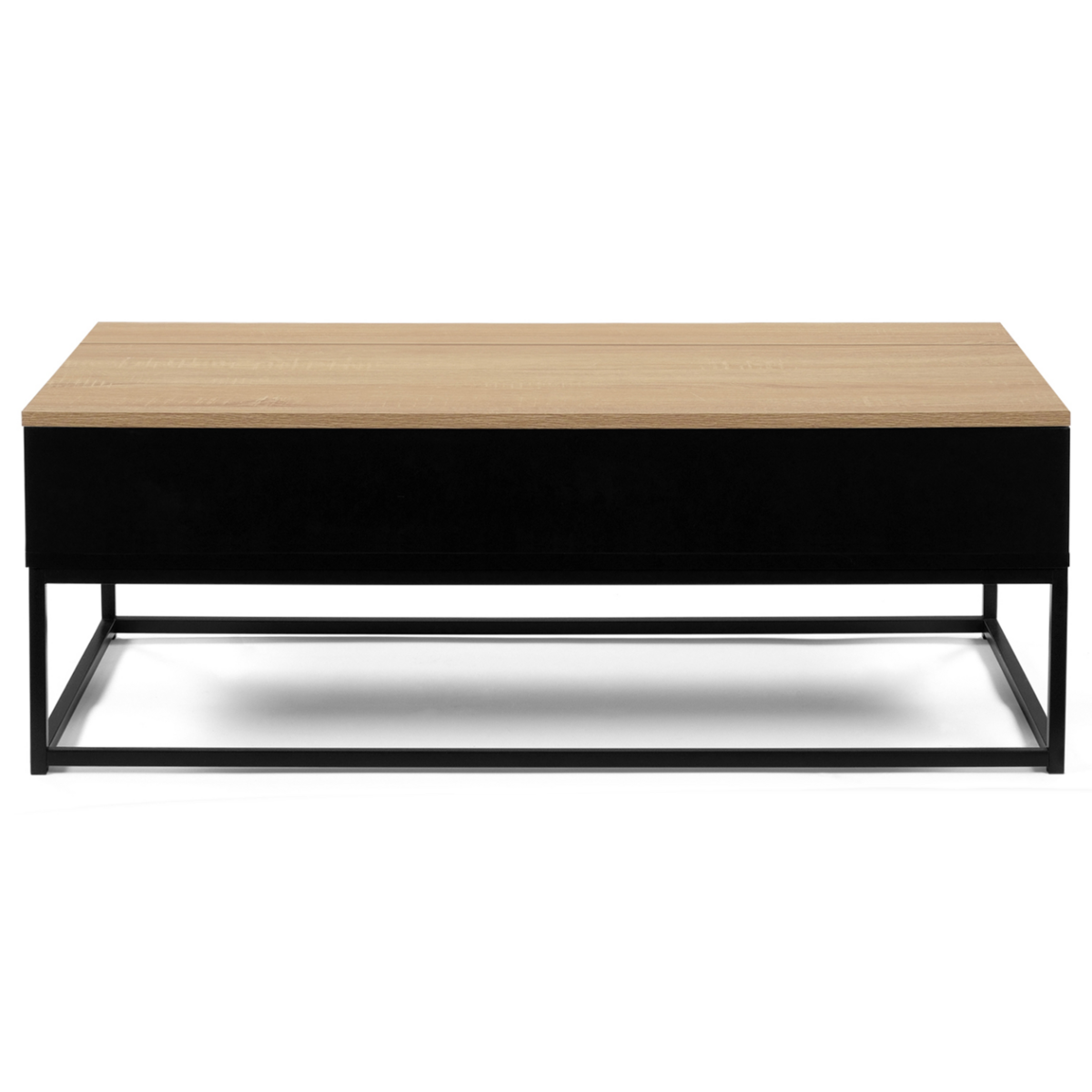 ID MARKET Table basse noire plateau relevable façon hêtre rectangulaire BOSTON design industriel