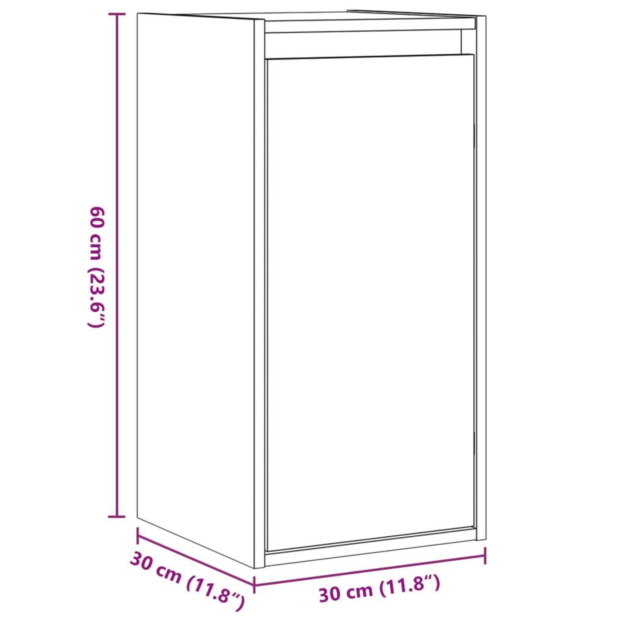 Voir la diapositive 6 : VIDAXL Armoire murale Blanc 30x30x60 cm Bois de pin massif