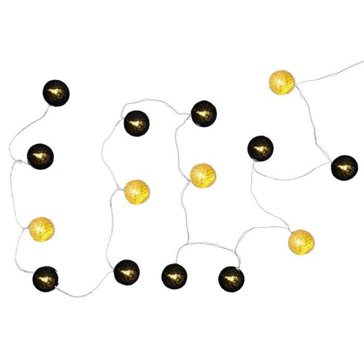 Paris Prix Guirlande Lumineuse Led  Boule  360cm Noir & Or