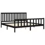 VIDAXL Cadre de lit et tete de lit noir 200x200 cm bois de pin massif