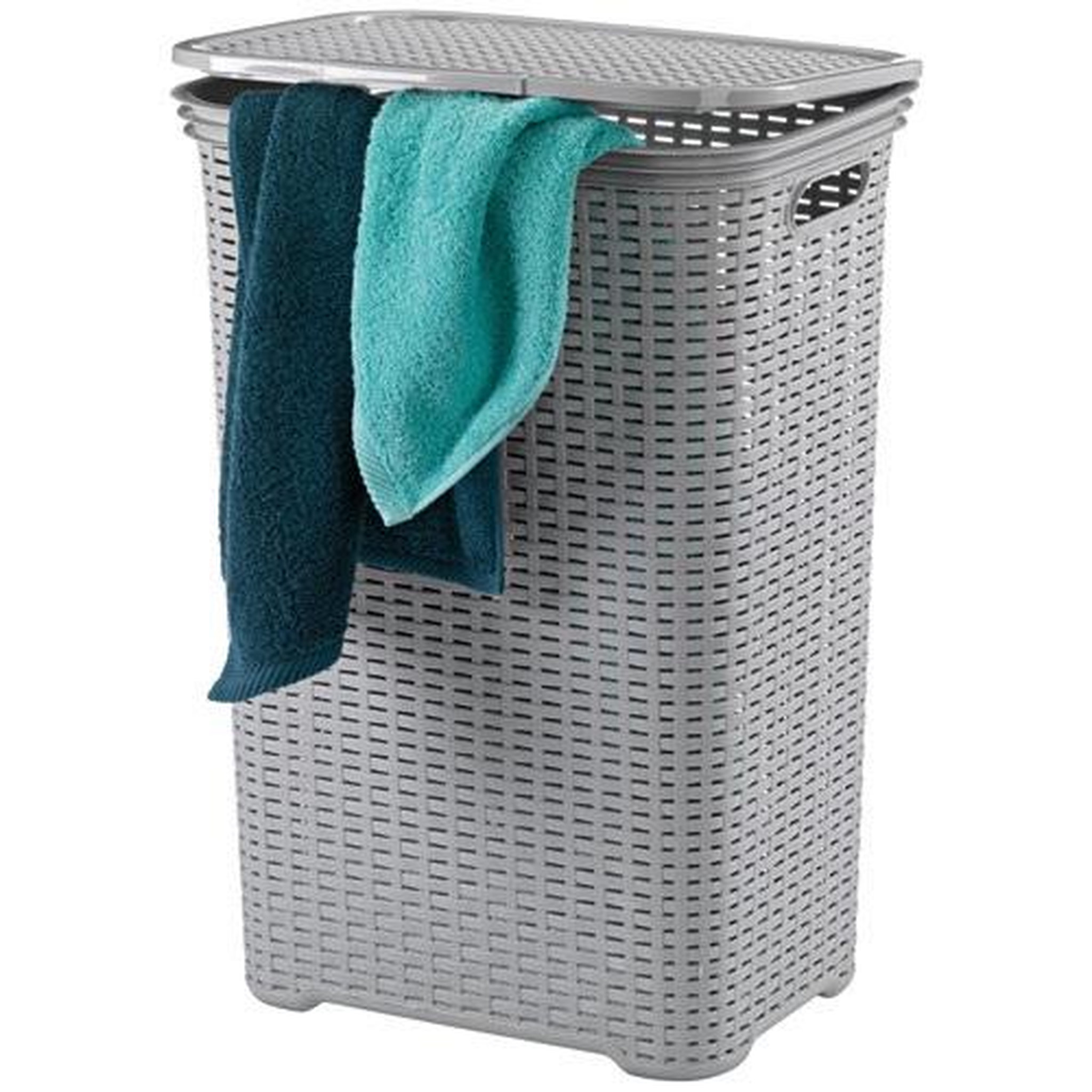 Kela line Panier à linge avec couvercle 60l gris clair - 23411