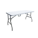 MARKET24 Table de réception pliante 6 personnes - 150 cm - Structure acier et plateau en polyéthylene PEHD - Blanc
