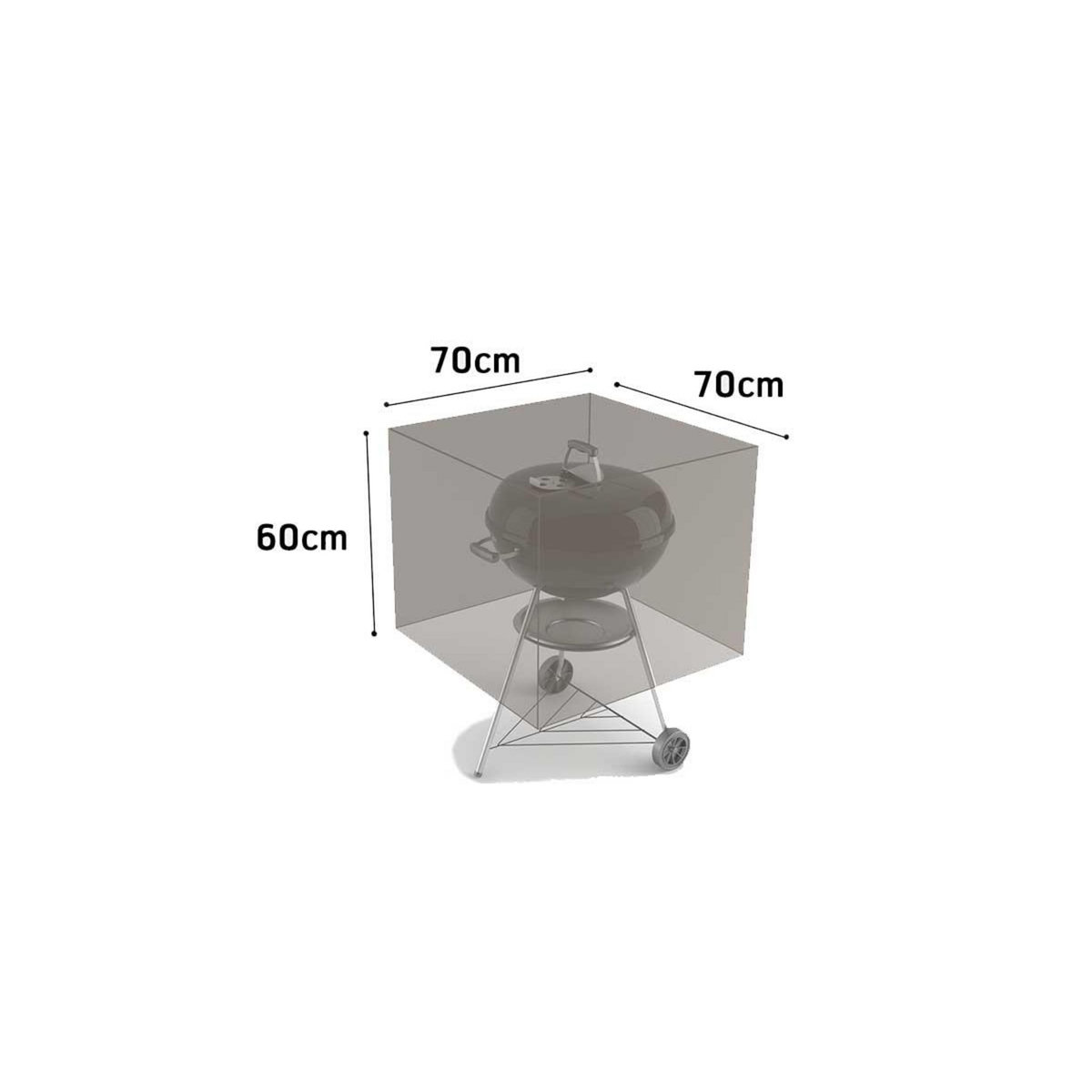 Nortene Housse de protection pour barbecue COVERTOP - Taupe - 70 x 70 x 60 cm