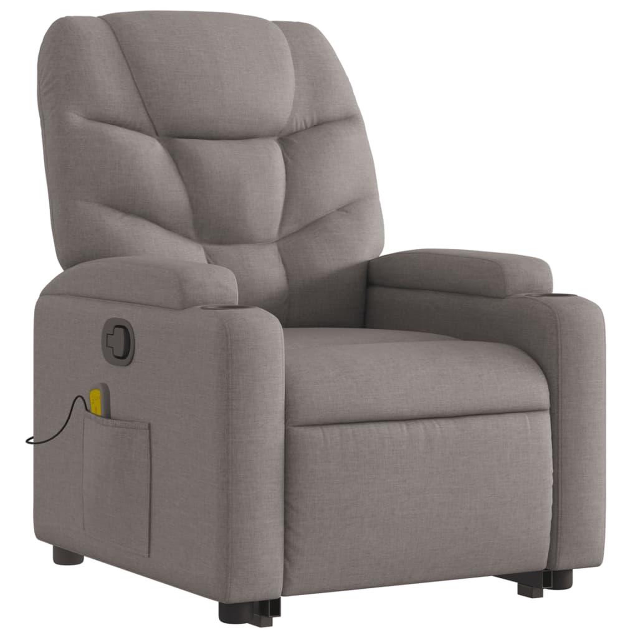 Voir la diapositive 4 : VIDAXL Fauteuil inclinable de massage Taupe Tissu