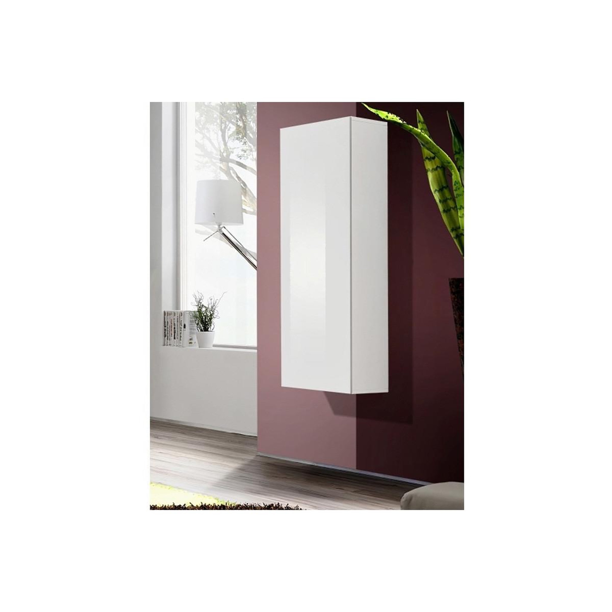 Voir la diapositive 1 : Paris Prix Vitrine Murale Design  Fly A1  126cm Blanc
