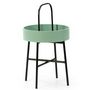 Voir la diapositive 1 : VS VENTA-STOCK Table auxiliaire Jaipur avec Plateau en MDF Vert et Structure métallique en Noir Mat
