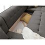 BEST MOBILIER Daisy - canapé d'angle panoramique - convertible - avec coffre - en tissu structuré - 7 places - droit Couleur - Gris foncé