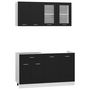 Voir la diapositive 2 : VIDAXL Ensemble de meubles de cuisine 4 pcs Noir Agglomere