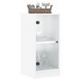 Voir la diapositive 4 : VIDAXL Armoire laterale avec portes en verre blanc 35x37x75,5 cm